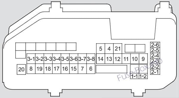 Under-hood fuse box diagram: Acura TSX (CU2; 2009, 2010)