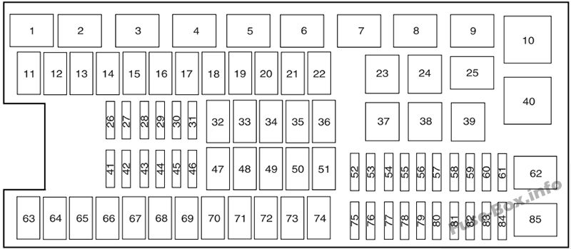 Under-hood fuse box diagram: Ford F-150 (2009)