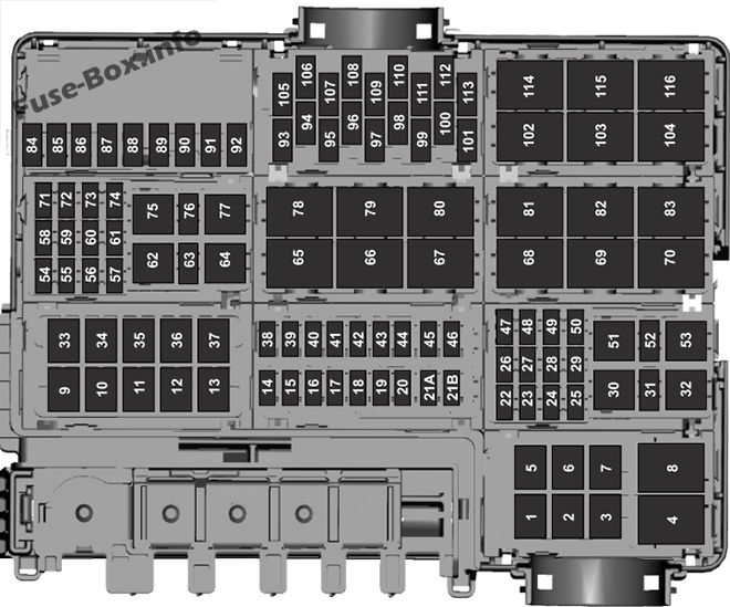 Under-hood fuse box diagram: Ford F-150 (2016)