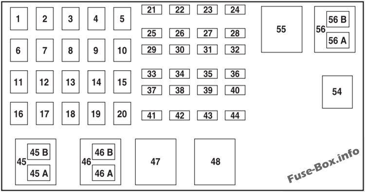 Under-hood fuse box diagram (2.3L): Ford Ranger (2006)