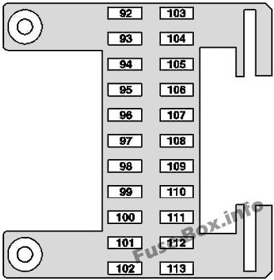 Instrument panel fuse box #1 diagram: Mercedes-Benz CL-Class / S-Class (2006-2014)