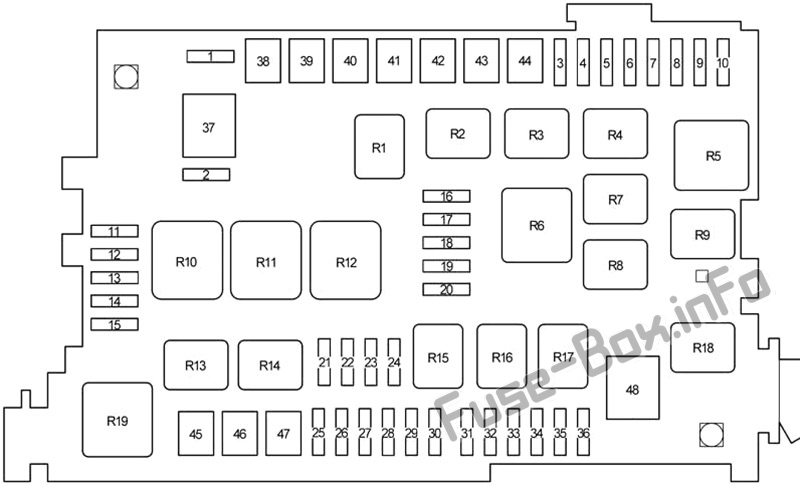 Under-hood fuse box diagram: Toyota 4Runner (2003, 2004, 2005, 2006, 2007, 2008, 2009)