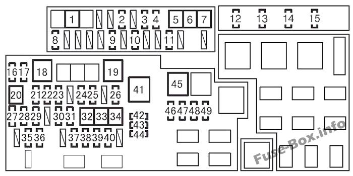 Under-hood fuse box diagram: Toyota 4Runner (2010, 2011, 2012, 2013, 2014, 2015, 2016, 2017)