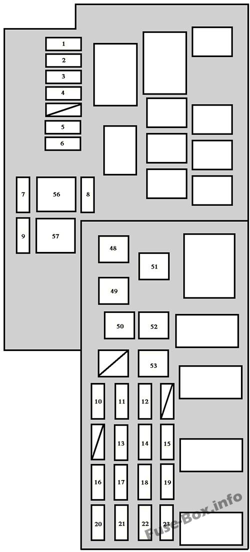 Under-hood fuse box diagram: Toyota Solara (2004, 2005, 2006, 2007, 2008)