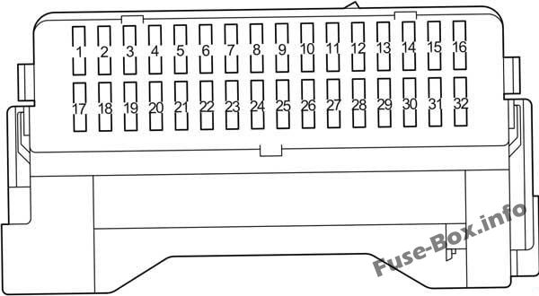 Instrument panel fuse box diagram: Toyota Corolla / Auris (2013, 2014, 2015, 2016, 2017, 2018)