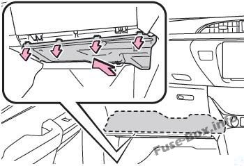 The location of the fuses in the passenger compartment (RHD): Toyota Hilux (2015-2019-..)