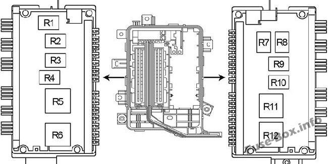 Under-hood fuse box diagram: Toyota Land Cruiser (2004, 2005, 2006, 2007)
