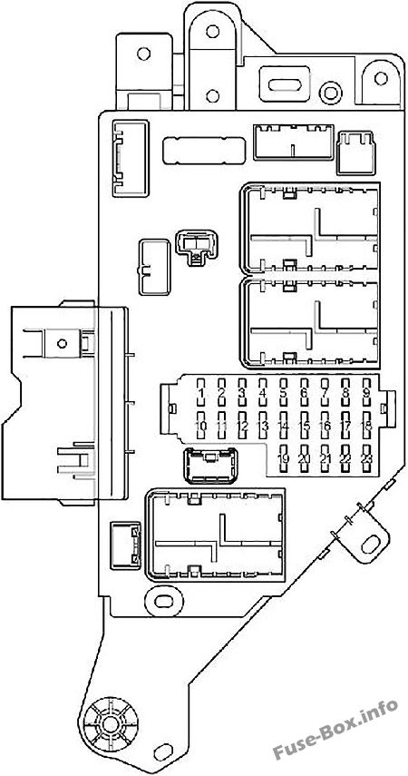 Instrument panel fuse box diagram (left): Toyota Land Cruiser (2004, 2005, 2006, 2007)