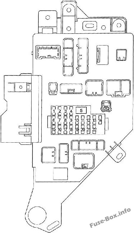 Instrument panel fuse box diagram: Toyota Land Cruiser (1998, 1999, 2000, 2001, 2002, 2003)