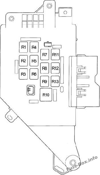 Instrument panel fuse box diagram: Toyota Land Cruiser (1998, 1999, 2000, 2001, 2002, 2003)