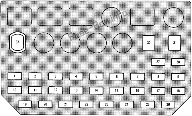 Instrument panel fuse box diagram: Toyota Previa (1995, 1996, 1997)