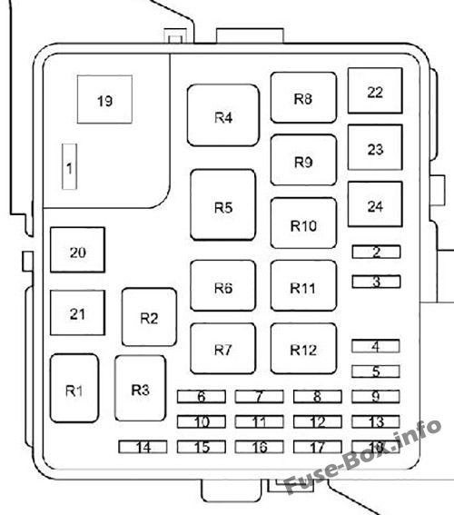 Under-hood fuse box diagram: Toyota Prius (2000, 2001, 2002, 2003)