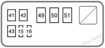 Under-hood fuse box #2 diagram: Toyota Tarago / Previa (2003-2005)