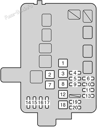 Under-hood fuse box #2 diagram: Toyota Tarago (2013, 2014, 2015)