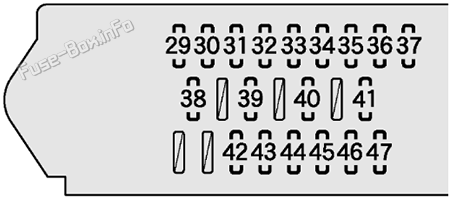 Instrument panel fuse box #1 diagram: Toyota Tarago (2009, 2010, 2011, 2012)