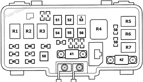 Under-hood fuse box diagram: Honda HR-V (1999, 2000, 2001, 2002, 2003, 2004, 2005, 2006)