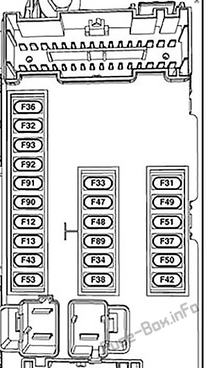 Interior fuse box diagram: Chrysler 200 (2016, 2017)