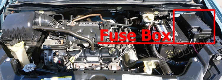 The location of the fuses in the engine compartment: Chrysler Town & Country (2008-2016)
