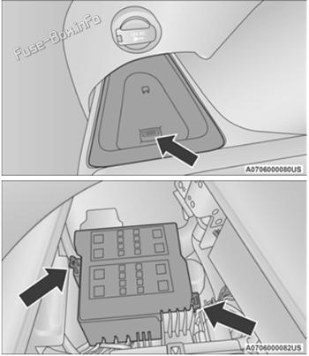 The location of the fuses in the trunk: Jeep Compass (2017, 2018, 2019-...)