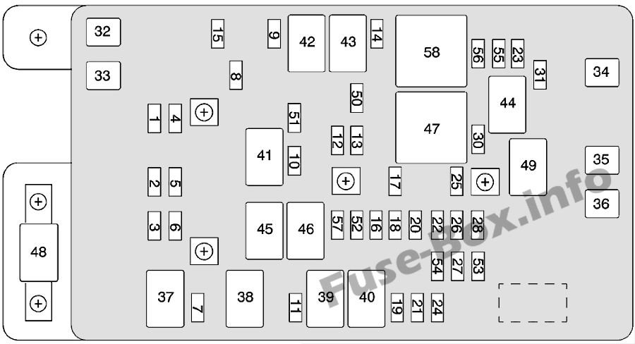Under-hood fuse box diagram: Chevrolet TrailBlazer (V8) (2003, 2004)