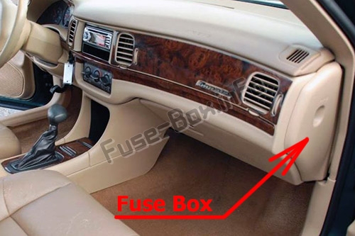 The location of the fuses in the passenger compartment: Chevrolet Impala (2000-2005)