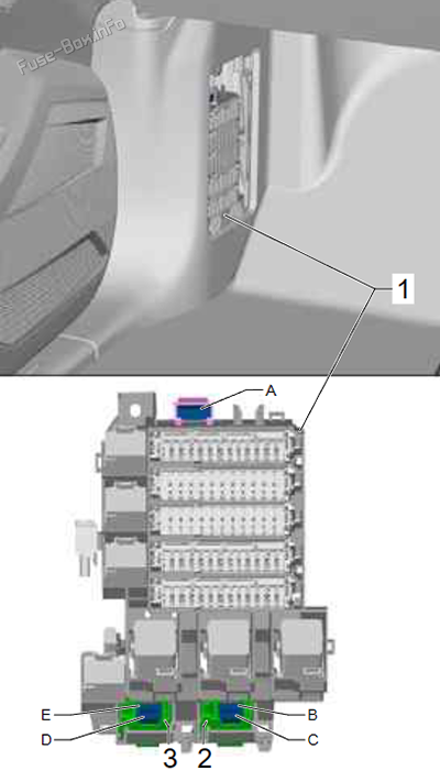 Single fuses (RHD): Volkswagen Touareg (2018, 2019, 2020, 2021)