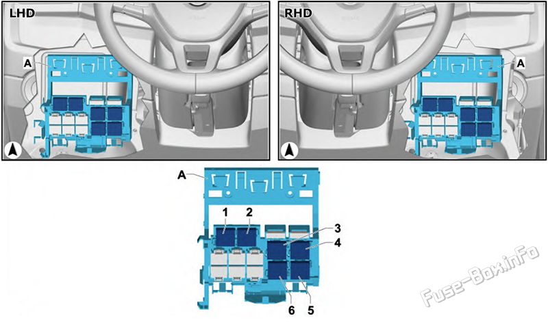 Relay carrier in engine compartment: Volkswagen Transporter T6 (2016, 2017, 2018, 2019)