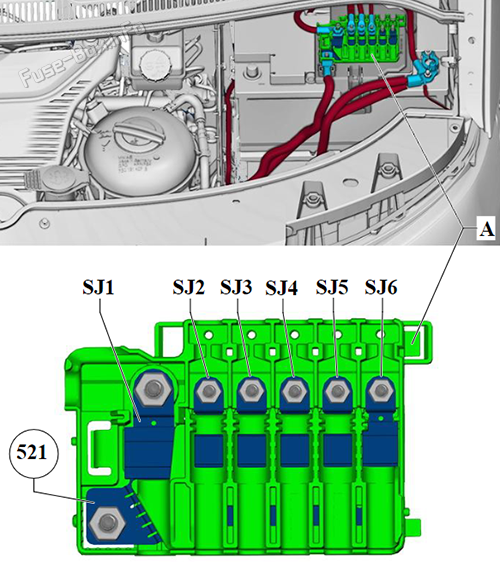 Fuse Holder J: Volkswagen Transporter (T6.1; 2019, 2020, 2021)