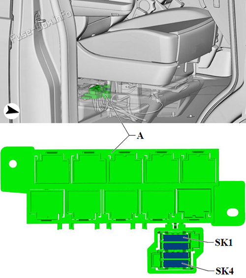 Fuse Holder K: Volkswagen Transporter (T6.1; 2019, 2020, 2021)
