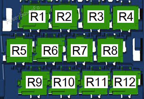 12-pin relay carrier: Volkswagen Jetta (2011, 2012, 2013, 2014, 2015, 2016, 2017)