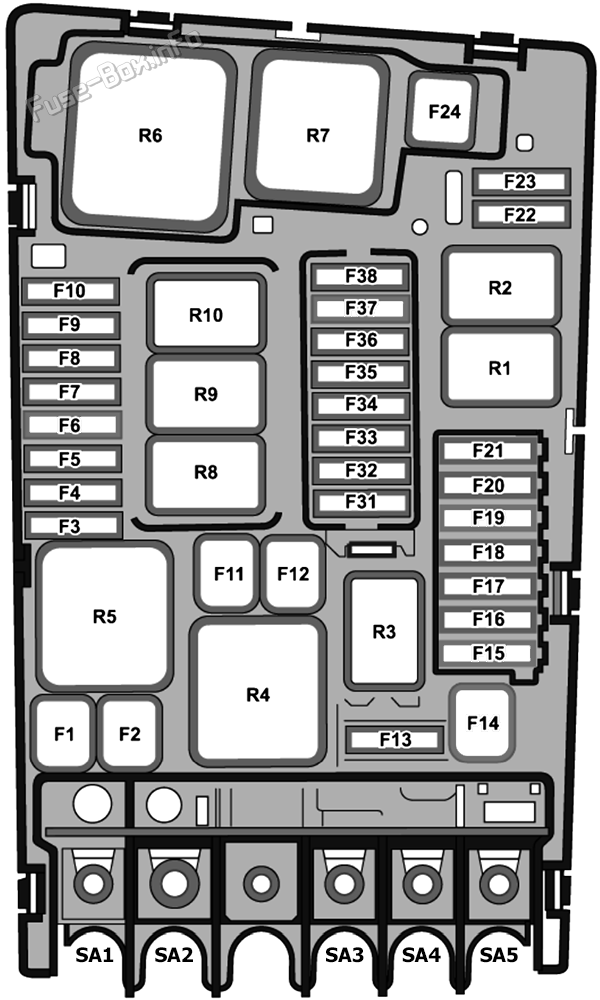 Under-hood fuse box diagram: Volkswagen Jetta (2022, 2023)