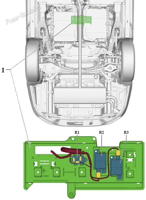 Relay in switching unit for high-voltage battery: Volkswagen Multivan (T7; 2022-2024)