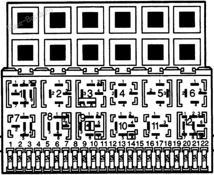 Instrument panel fuse box diagram: Volkswagen Polo (1995, 1996)