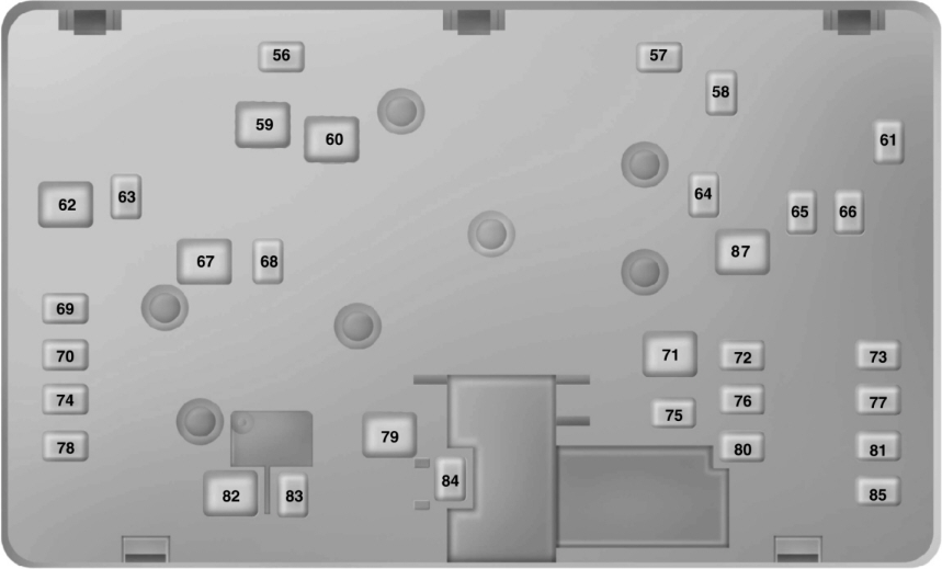 Lincoln MKX 2016-2018 Engine Compartment Bottom Fuse Box Diagram